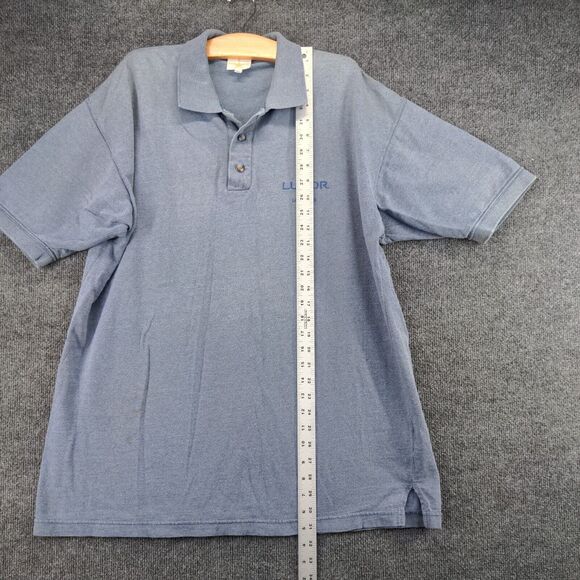 Pyramid Creations Luxor Las Vegas Embroidered Polo Shirt Mens XL Blue Side Slit - Picture 11 of 13